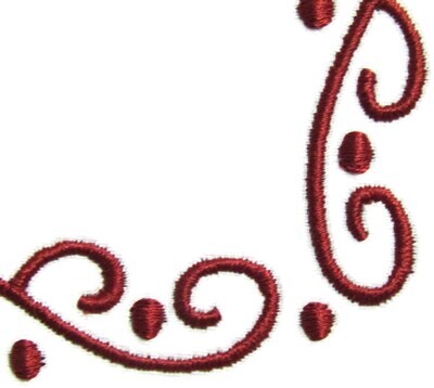 Scrollwork Square Embroidered Quilt Label to customize with your personal message