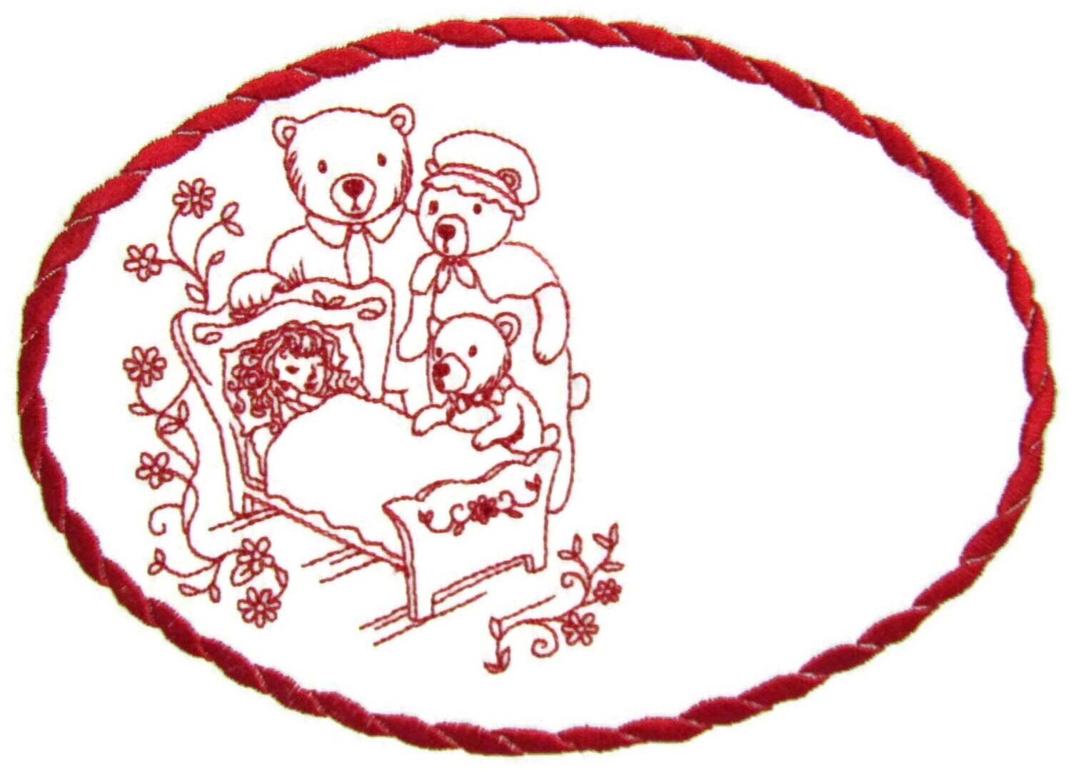 Goldielocks Embroidered Quilt Label to customize with your personal message