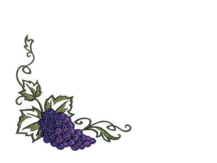 Bunch of Grapes embroidered quilt label to customize with your personal message