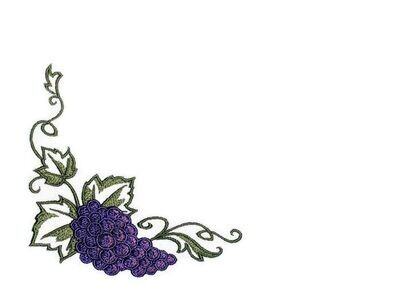 Bunch of Grapes embroidered quilt label to customize with your personal message
