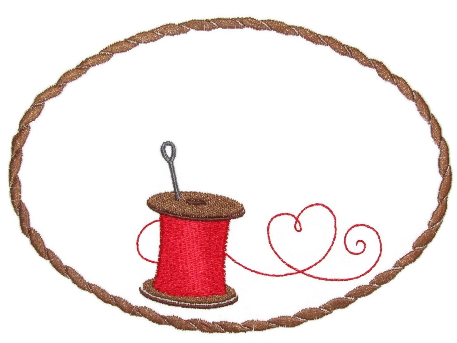 Thread spool embroidered quilt label to customize with your personal message