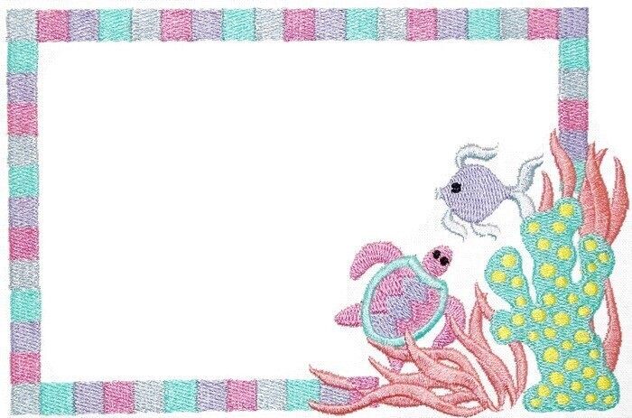 Under the Sea embroidered quilt label, to customize with your personal message