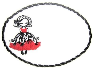 Ballerina embroidered quilt label to customize with your personal message