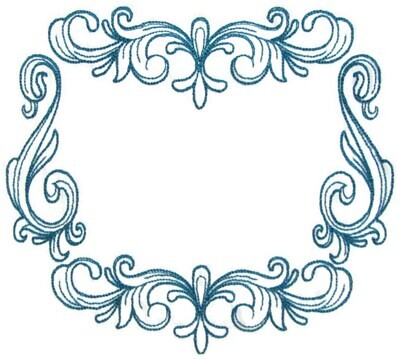 Teal motif embroidered quilt label to customize with your personal message