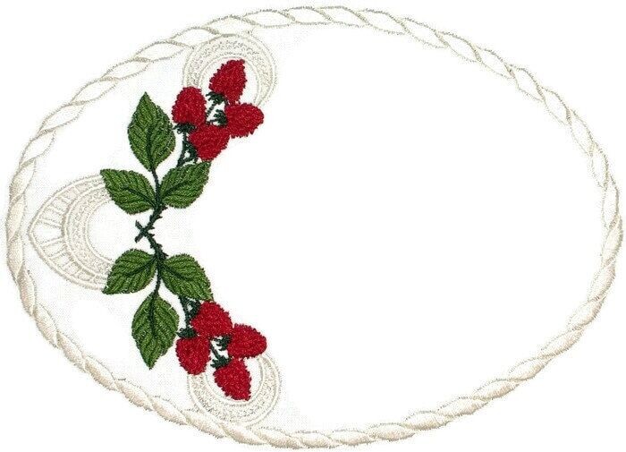 Raspberry &amp; Lace embroidered quilt label to customize with your personal message