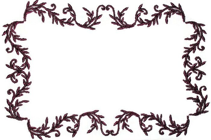 Filigree frame embroidered quilt label, to customize with your personal message