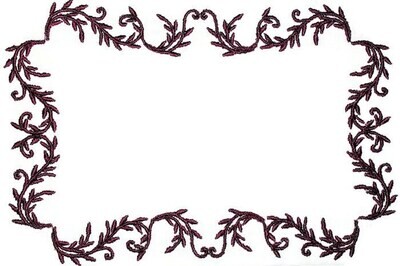 Filigree frame embroidered quilt label, to customize with your personal message