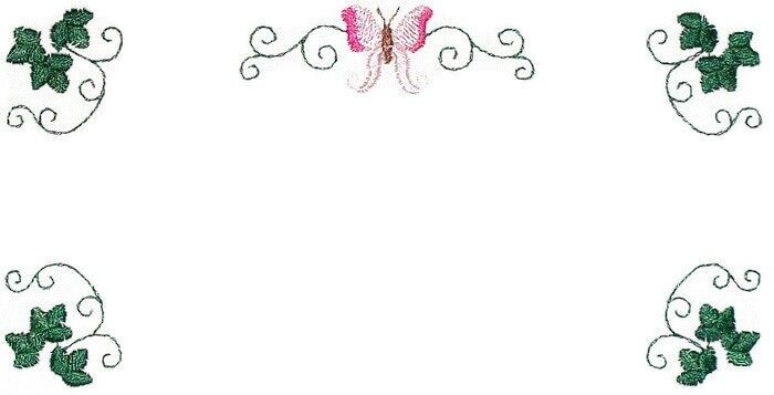 Butterfly &amp; Ivy embroidered quilt label, to customize with your personal message