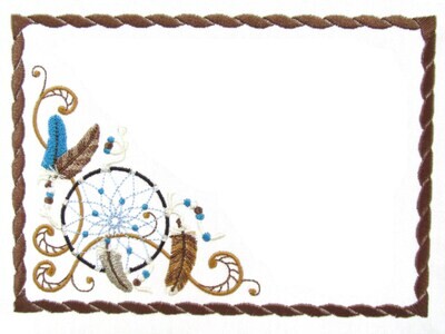 Dream Catcher Embroidered quilt label with your personal message