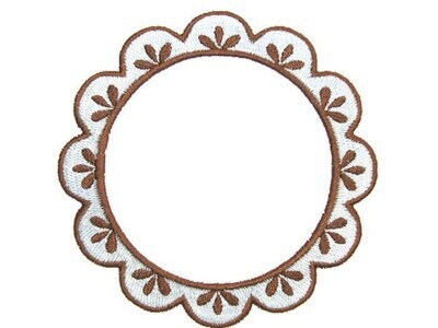 Simple Round embroidered quilt label to customize with your personal message