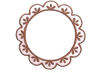 Simple Round embroidered quilt label to customize with your personal message