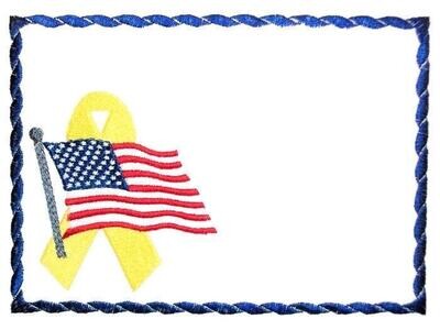 Quilt of  Valor label, Support our Troops US, patriotic embroidered quilt label to customize with your personal message