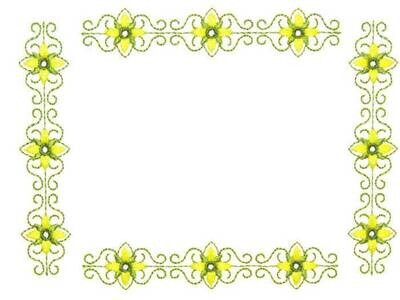 Floral Filigree scroll embroidered quilt label to customize with your personal message