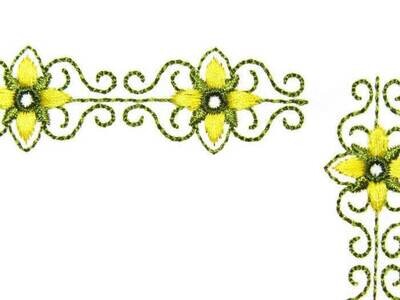 Floral Filigree scroll embroidered quilt label to customize with your personal message