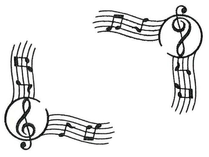 Musical Treble Clef embroidered quilt label to customize with your personal message