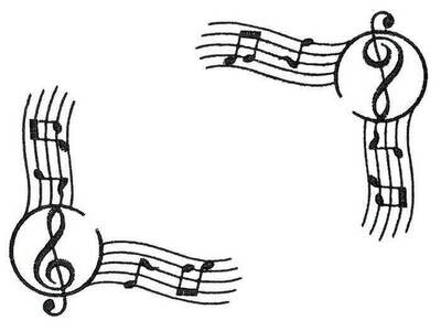 Musical Treble Clef embroidered quilt label to customize with your personal message