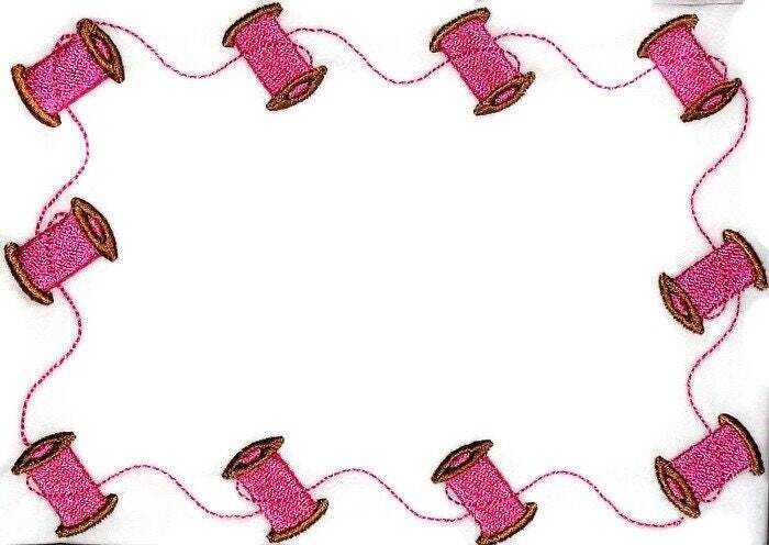 Sewing Spools &amp; Thread embroidered quilt label to personalize with your own message