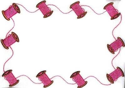 Sewing Spools &amp; Thread embroidered quilt label to personalize with your own message