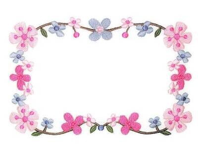 Deco Flloral Blooms embroidered quilt label to customize with your personal message