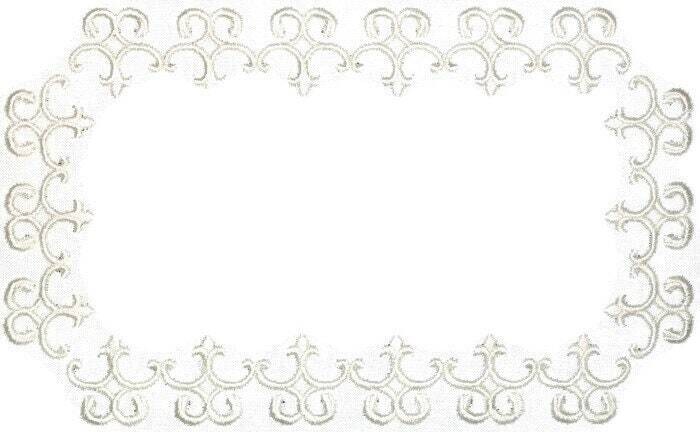 Filigree scroll embroidered quilt label, to customize with your personal message