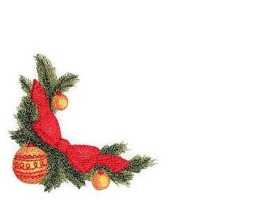 Christmas greenery motif embroidered quilt label to customize with your personal message