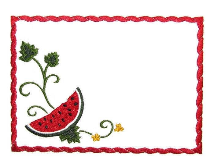Watermelon embroidered quilt label to customize with your personal message