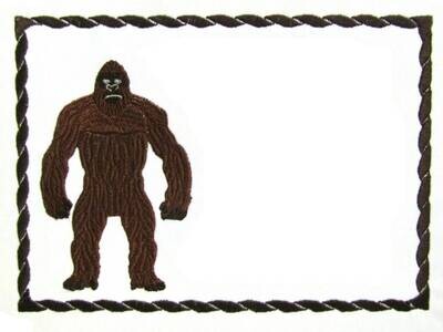 Bigfoot embroidered quilt label to customize with your personal message