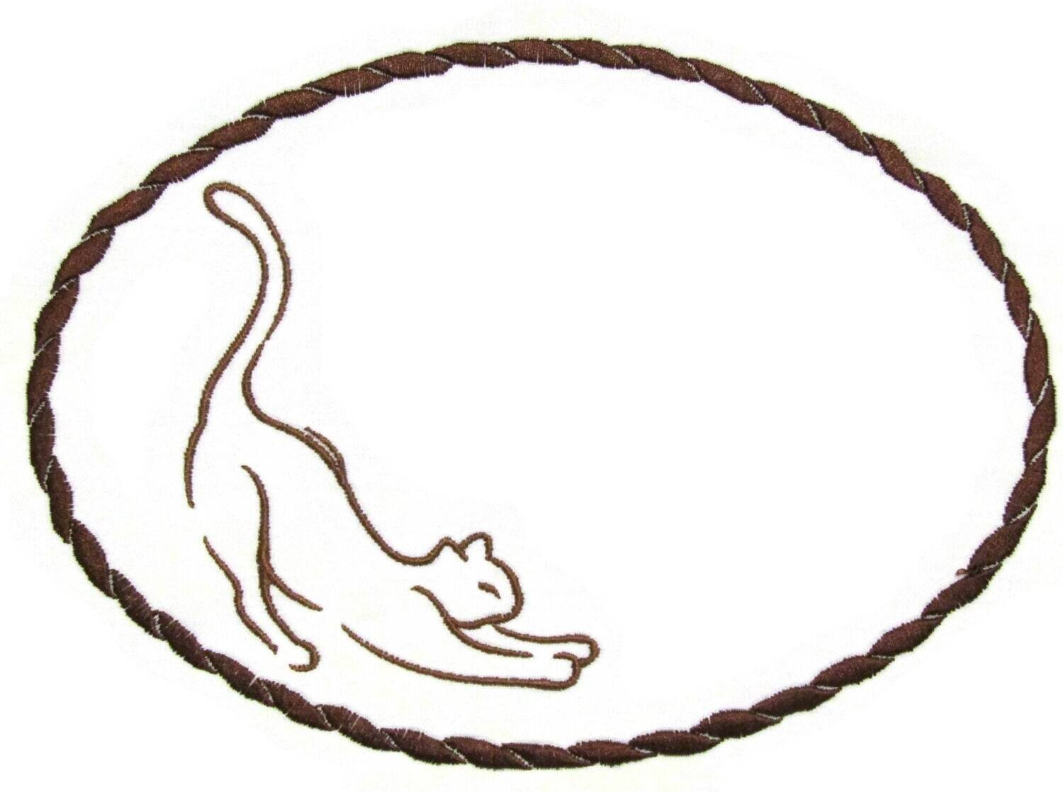 Cat Silhouette embroidered quilt label to customize with your personal message