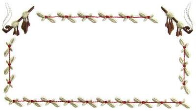 Feathered Pipe embroidered quilt label to customize with your personal message