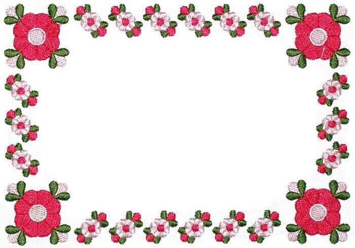 Art Deco floral rose embroidered quilt label to customize with your personal message