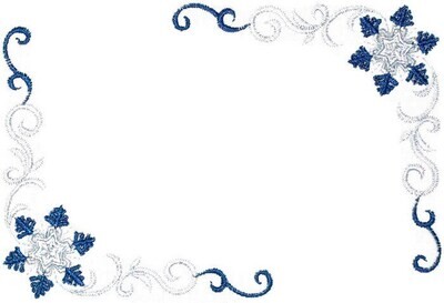 Snowflake filigree embroidered quilt label, to customize with your personal message