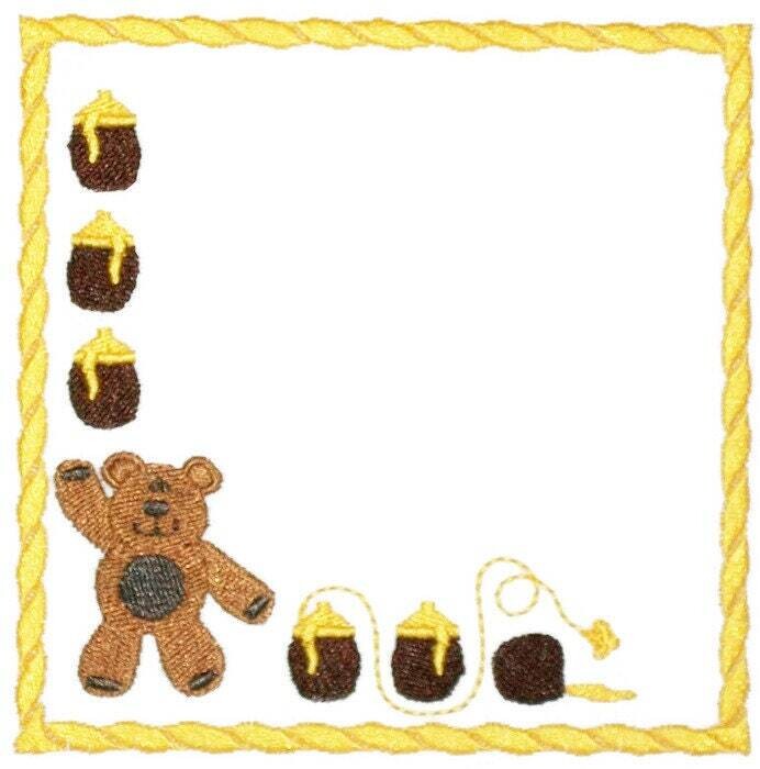 Honey bear Embroidered Quilt Label to customize with your personal message