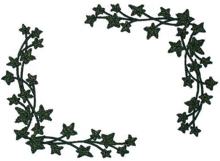 Ivy motifs embroidered quilt label to customize with your personal message