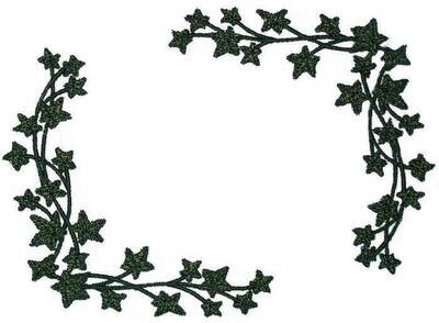 Ivy motifs embroidered quilt label to customize with your personal message