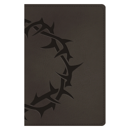 ESV Compact Bible/Large Print-Charcoal Crown Design TruTone