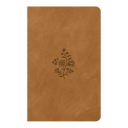ESV Premium Gift Bible-Nubuck Caramel Wildflower Design TruTone