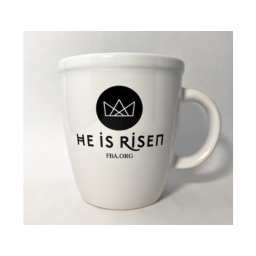 White He is Risen Mug