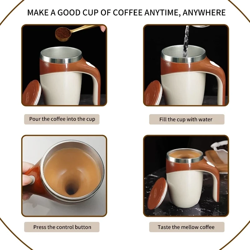 Self stirring coffee cup Automatic magnetic mug Self stirring 304 stainless steel mug Christmas gift, Birthday gift