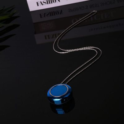 Negative Ion Air Purifier Necklace Pendant, Color: Blue silver circle