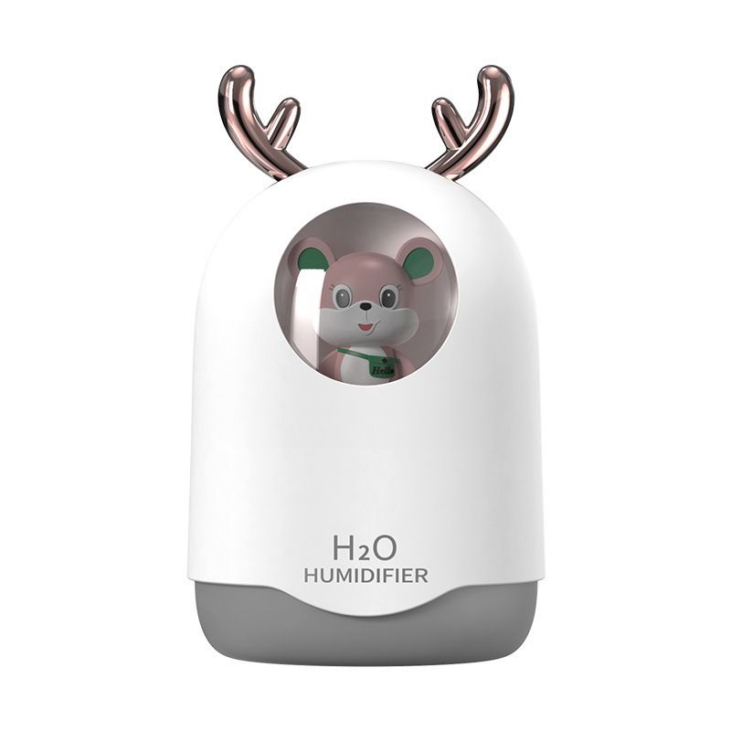 Mini Humidifier/Aromatherapy Air Spray, Color: New antlers-white, Product Specifications: Usb plug-in version