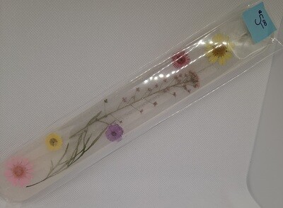 Clear w/Dried Flowers w/2 Incense Sticks