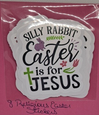 8 pk Religious Easter Stickers approx. 3 inches