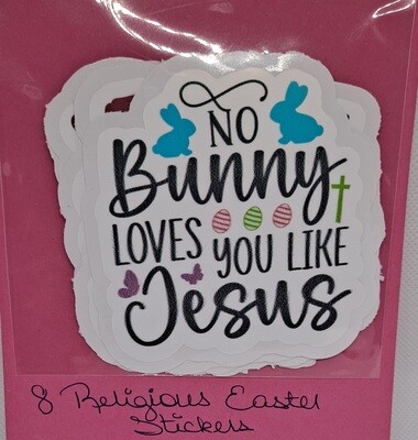 8 pk Religious Easter Stickers approx. 3 inches