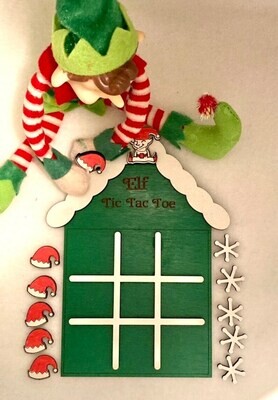 Personalized Elf Tic Tac Toe Board Game