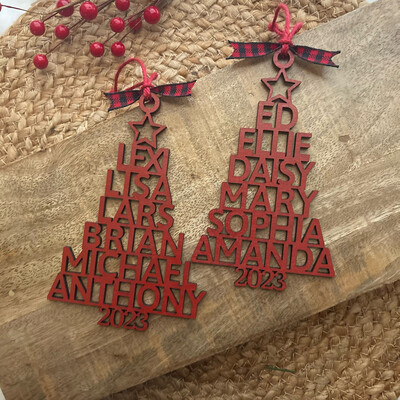 Personalized Family Name Tree Ornament