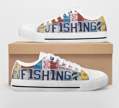 Fishing License Plate Shoes