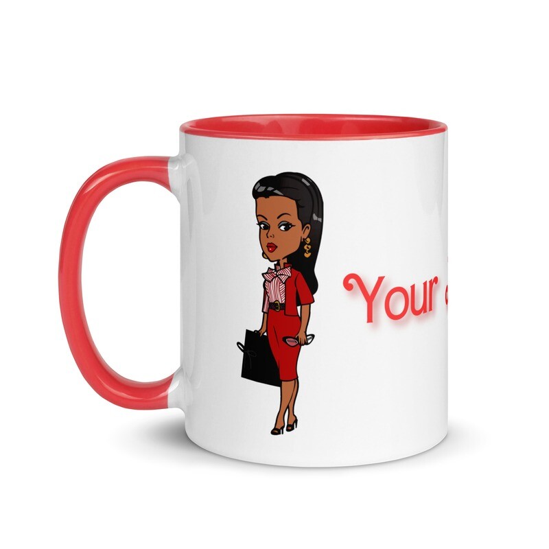 PERSONALIZED Red Suite AA Cutie Wrap Mug with Red Handle and Color Inside