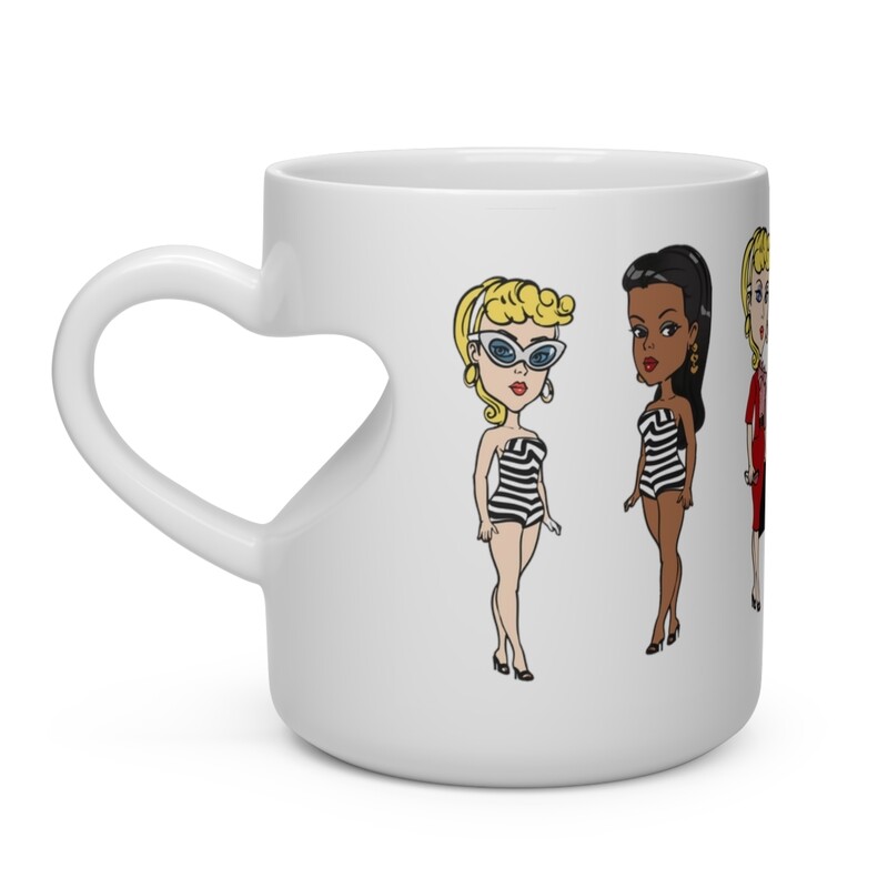 Heart Shape Mug with 6 Cutie Girls Heart Shape Mug with 6 Cutie Girls