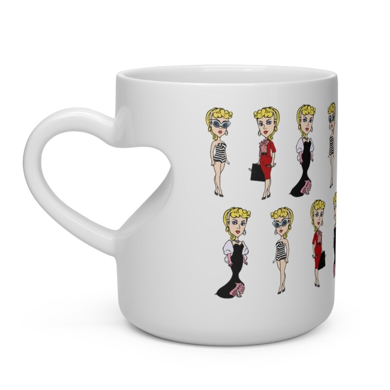 Heart Shape Mug with Blonde Cutie Girls Heart Shape Mug with Blonde Cutie Girls