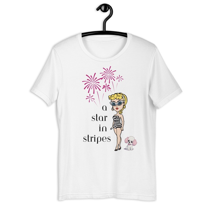 Cutie Girl A Star in Stripes - Blonde Unisex T-shirt